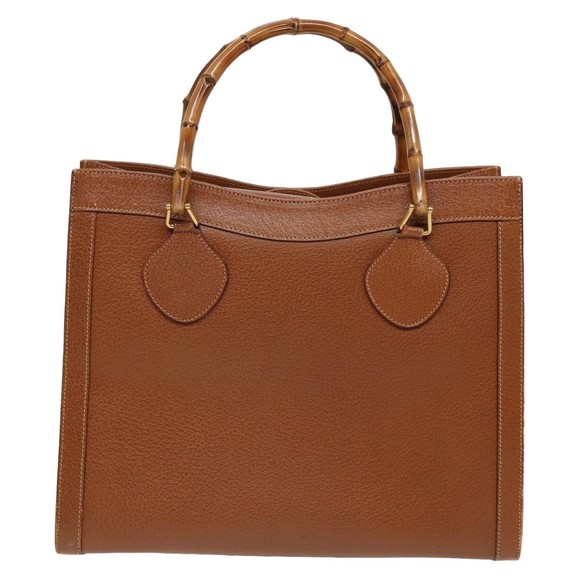 GUCCI Bamboo Hand Bag Leather Brown 002 1186 0260 Auth 81198 - Picture 2 of 16